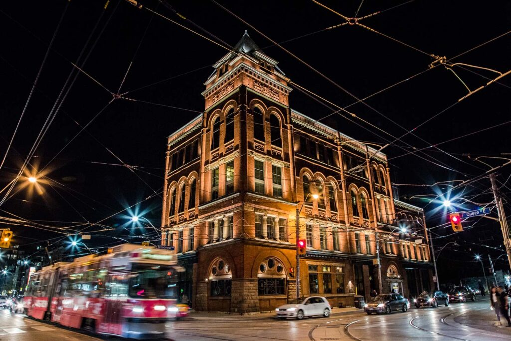 Broadview Hotel Toronto | Evening exterior of the hotel | Homes Almanac