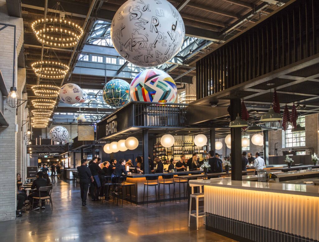 Waterworks Food Hall | Interior of food stalls inside Waterworks Food Hall | Homes Almanac