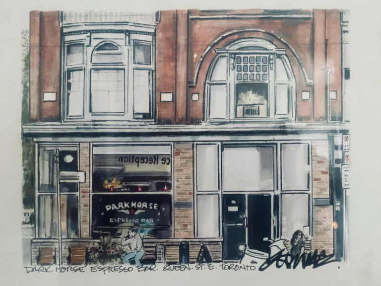 Dark Horse Espresso | Illustration of exterior location | Homes Almanac