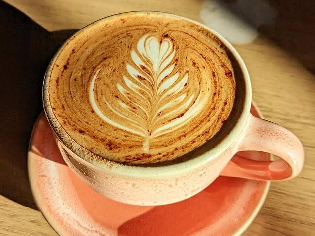 Found Coffee Toronto | A hot mocha in a pink Found coffee cup | Homes Almanac