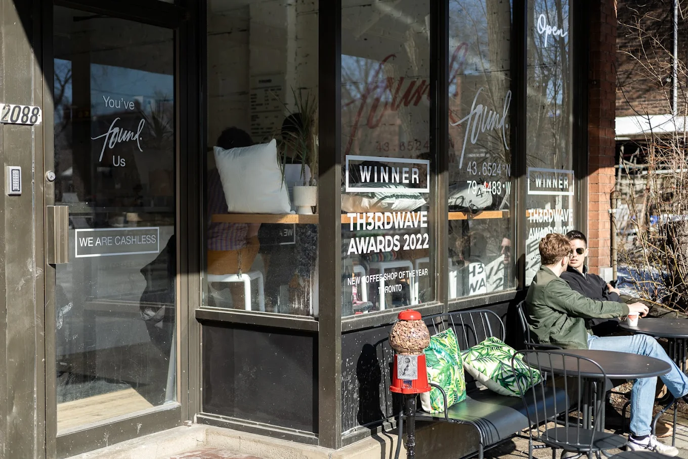 Found Coffee Roncesvalles | Sunny exterior shot with people talking outside | Homes Almanac