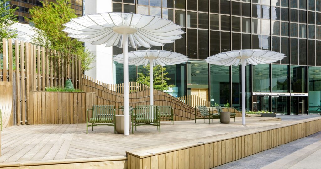 Dunsmuir Patio Vancouver | Photo of mushroom lights | Homes Almanac