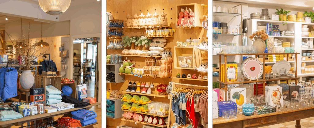 Afternoon in Leslieville | 3 shots of the interior of Good Neighbor with shelves full of colourful apparel, toys and home goods | Homes Almanac