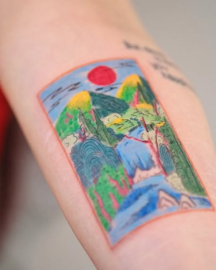 Bebop Ink Vancouver | A landscape tattoo done by @zak_tats of Bebop Ink Vancouver | Homes Almanac