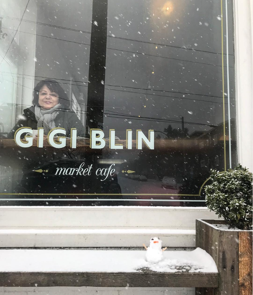 Gigi Blin Market Cafe Vancouver | Photo of cafe in the snow | Homes Almanac