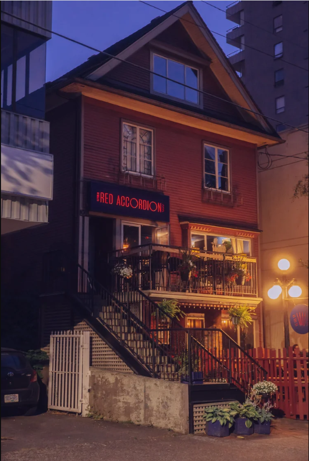 The Red Accordion Vancouver | A red heritage house in the middle of Coal Harbour | Homes Almanac