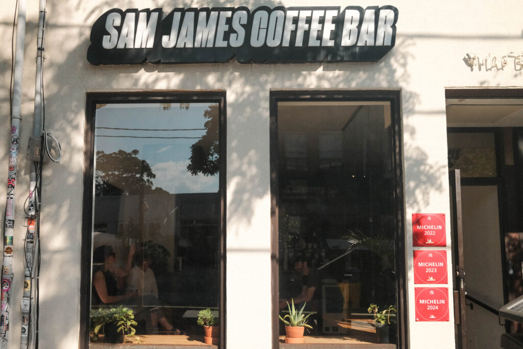 Sam James Coffee Bar on Ossington | Exterior of coffee shop | Homes Almanac