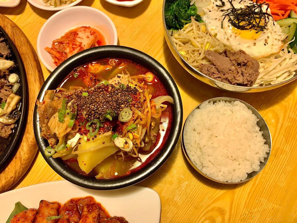 Gamjatang aka Pork Bone Soup and Bi Bim Bap | Korean Village in Koreatown | Homes Almanac
