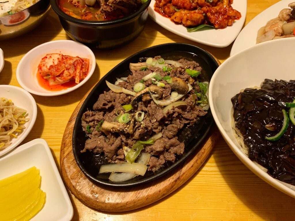 A spread of bulgogi dinner | Korean Village in Koreatown | Homes Almanac